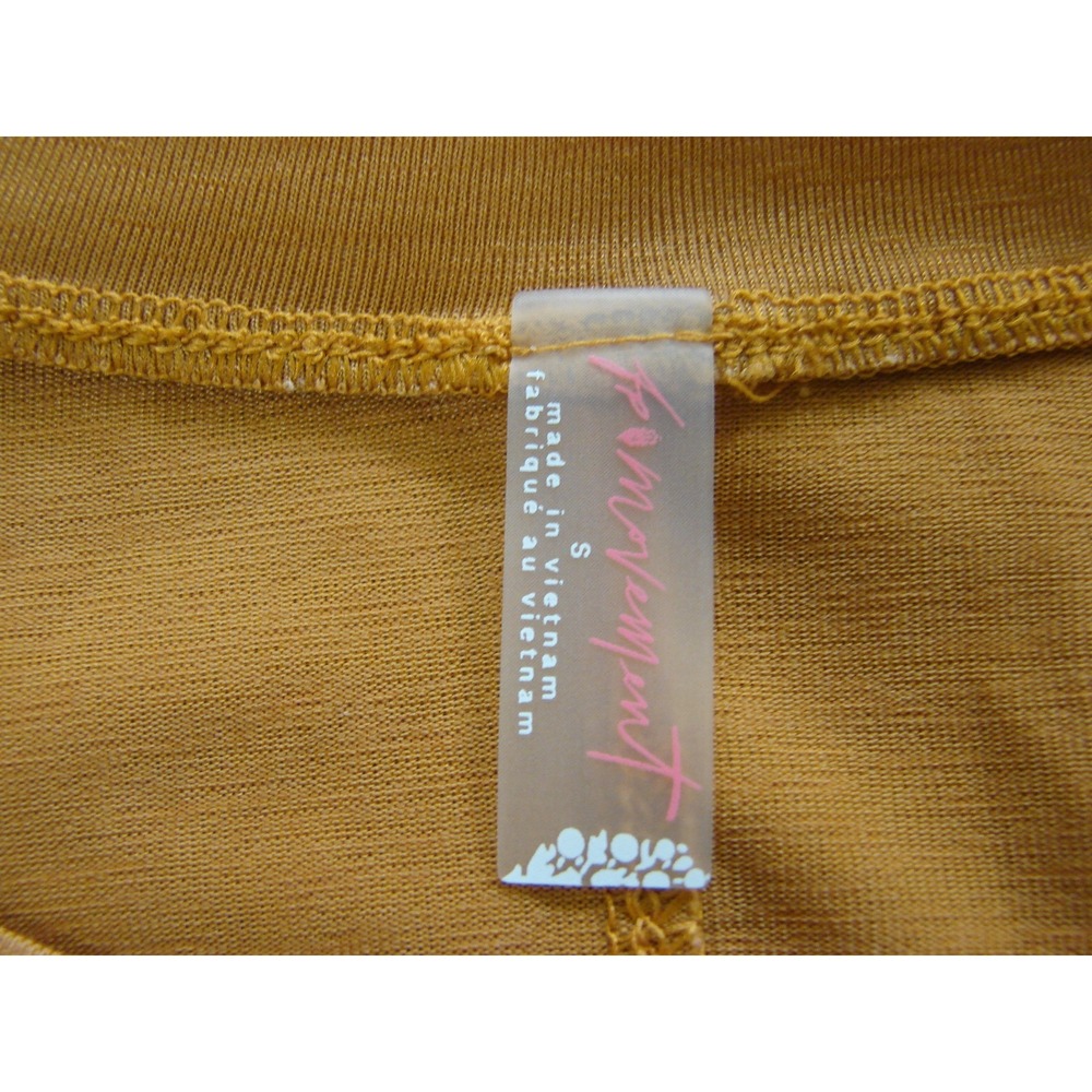 Free People Movement Breezy Tempo Gold Cropped Long Sleeve Shirt Top Small - Picture 5 of 8